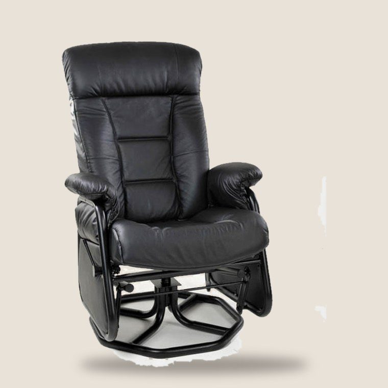 Fauteuil PEL modèle 114817, cuir noir